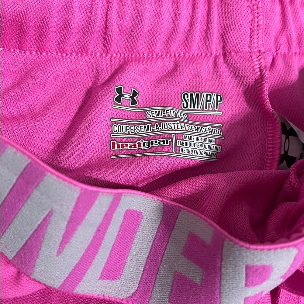 LIGHTLY WORN | Under Armour Women's Pink Athletic Shorts - Picture 2 of 4